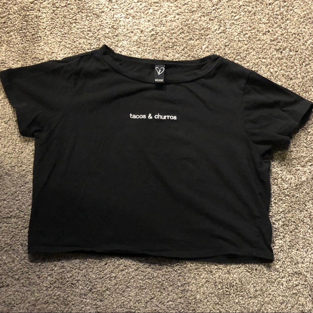 ‘Tacos & Churros’ Crop top Lg.